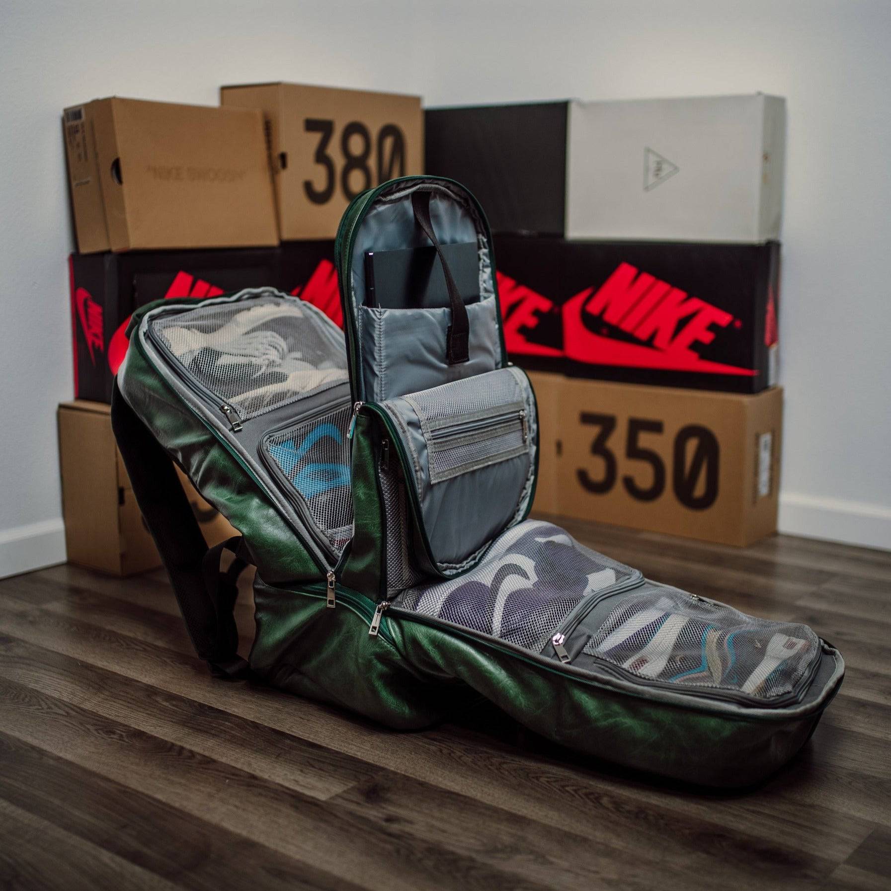 Emerald Green Leather Carry - On Patented Backpack (Only 300 Made) - Wize - Z