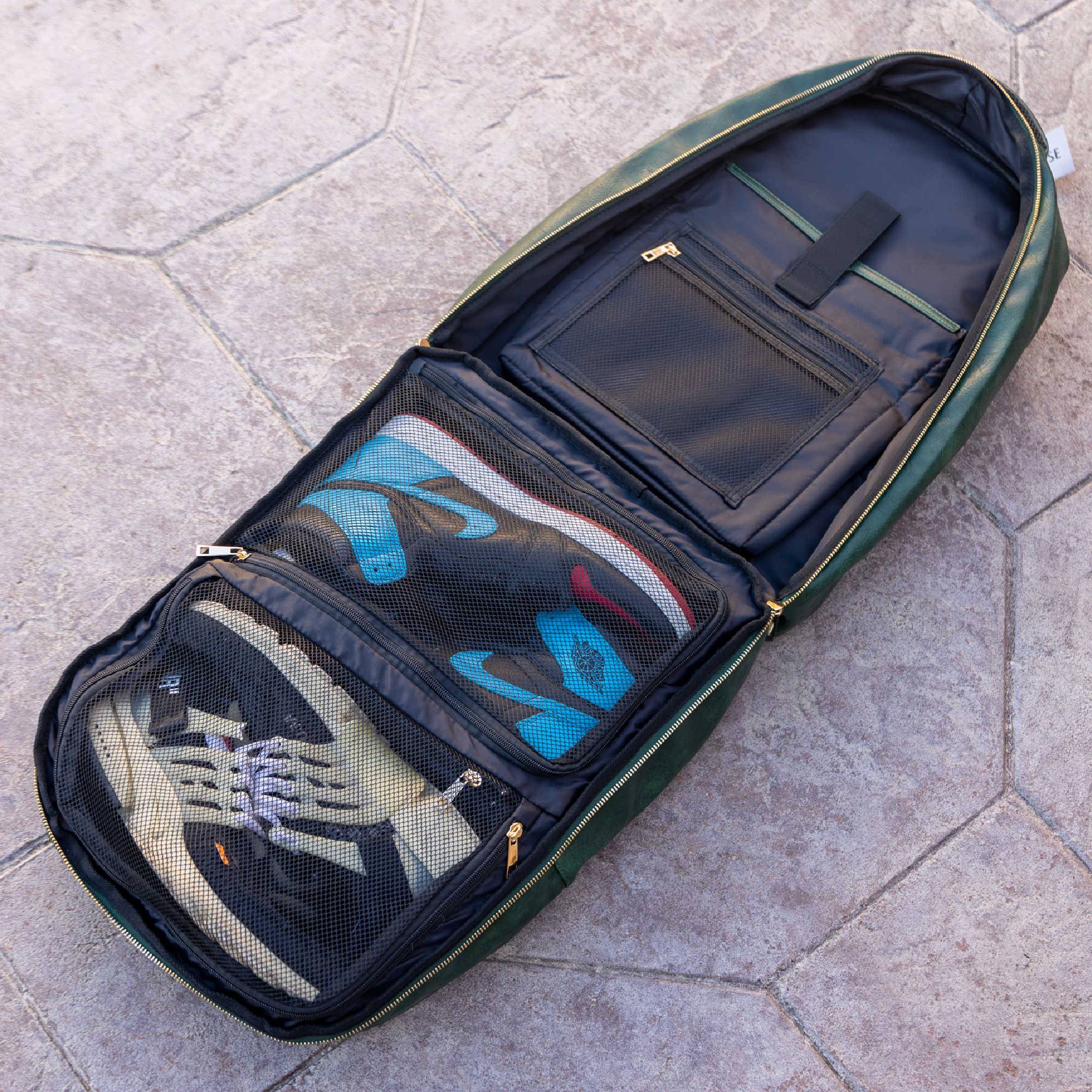 Emerald Green Leather Commuter Bag (XL Design) - Wize - Z