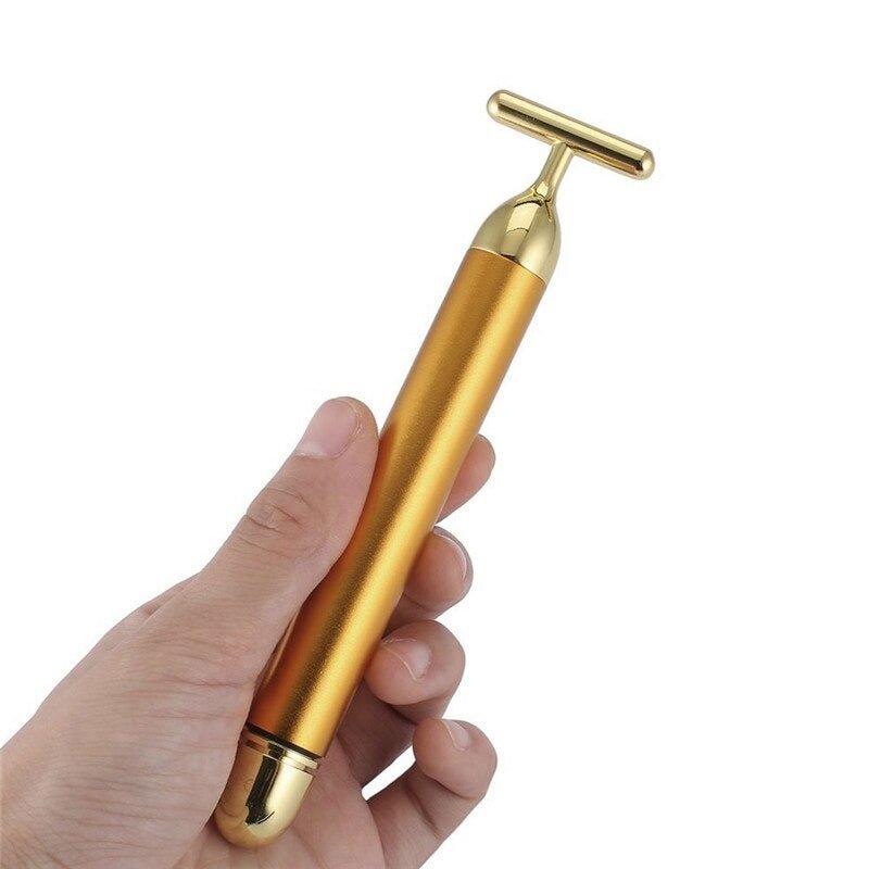 Energy 24K Gold T Beauty Bar Facial Roller Massager - Wize - Z
