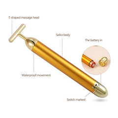 Energy 24K Gold T Beauty Bar Facial Roller Massager - Wize - Z