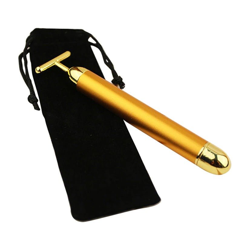 Energy 24K Gold T Beauty Bar Facial Roller Massager - Wize - Z