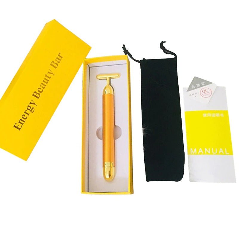 Energy 24K Gold T Beauty Bar Facial Roller Massager - Wize - Z