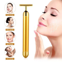 Energy 24K Gold T Beauty Bar Facial Roller Massager - Wize - Z