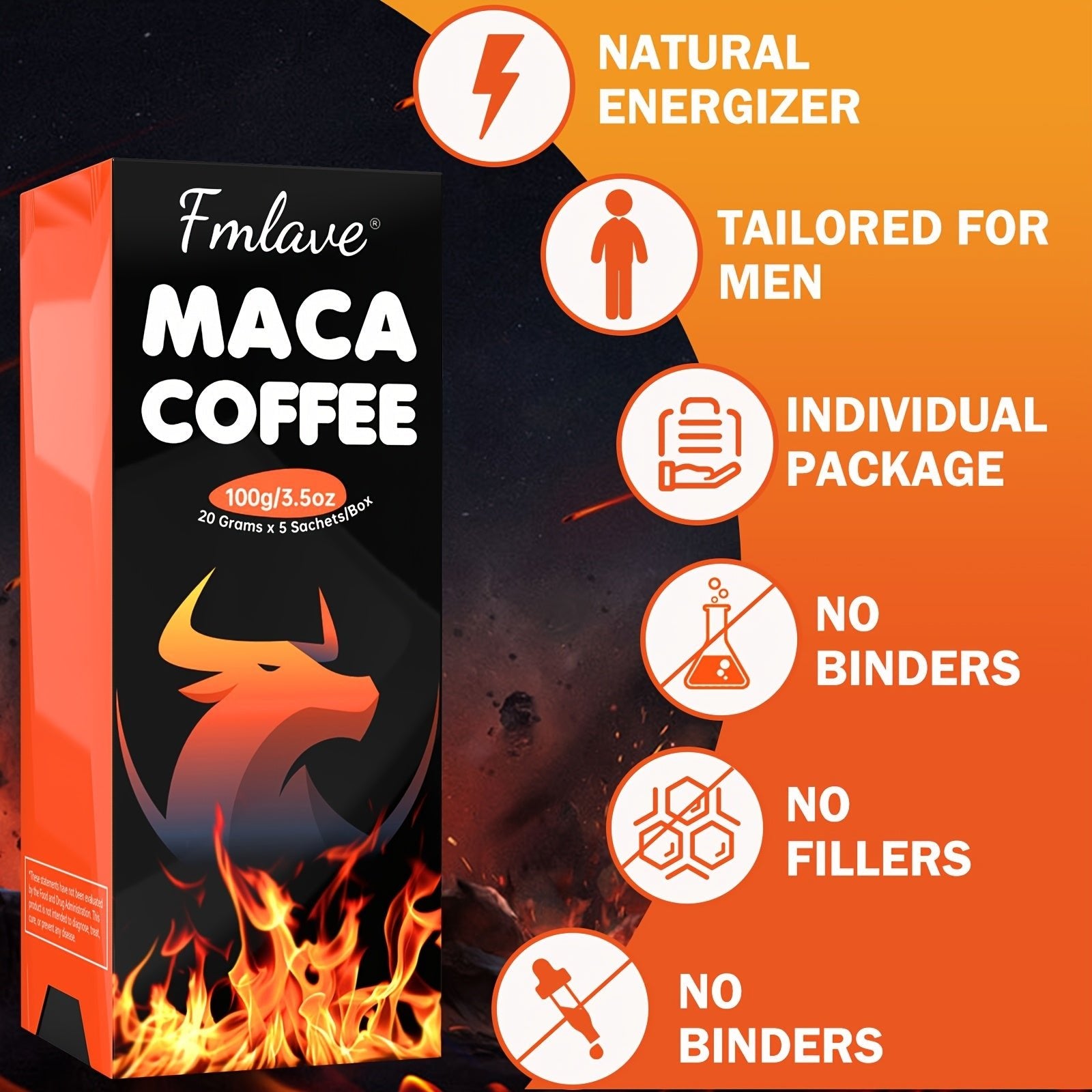 Energy-Boosting Maca Coffee Powder Blend for Men - 5 Packets - Wize-Z