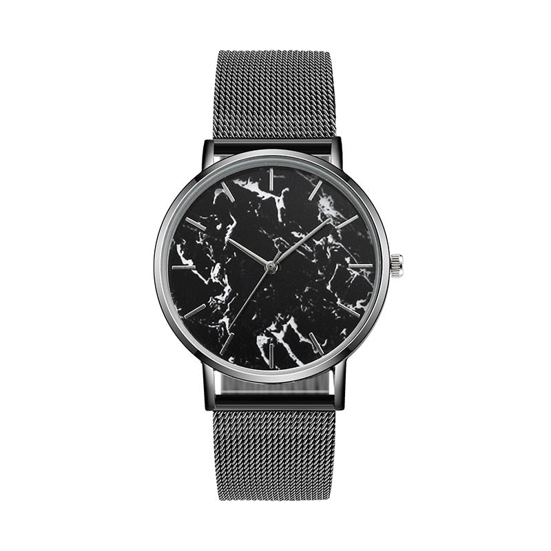 Fashion Rose Gold Mesh Band Creative Marble Female Wrist Watch Luxury Women Quartz Watches Gifts Relogio Feminino Drop Shipping - Wize - Z