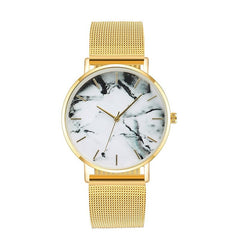 Fashion Rose Gold Mesh Band Creative Marble Female Wrist Watch Luxury Women Quartz Watches Gifts Relogio Feminino Drop Shipping - Wize - Z