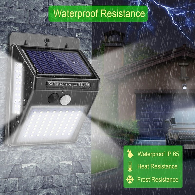 Garden Solar Lamp PIR Motion Sensor LED Solar Light Solar Powered By Sunlight Waterproof for Outdoor Wall Street Decoration - Wize - Z