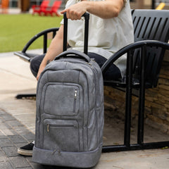 Grey Leather Carry - On Roller Bag (Only 150 Made) - Wize - Z