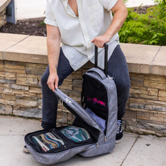 Grey Leather Carry - On Roller Bag (Only 150 Made) - Wize - Z