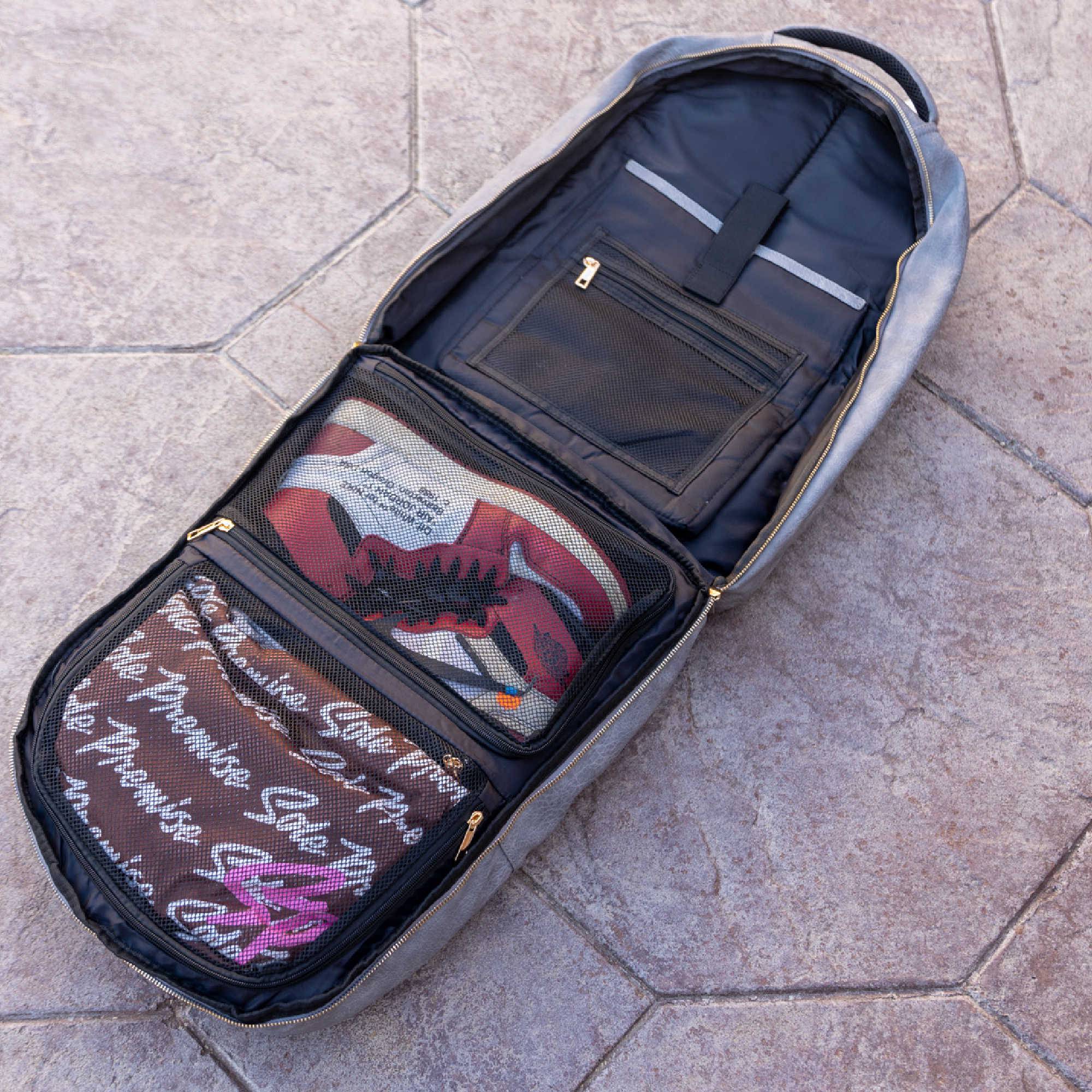 Grey Leather Commuter Bag - Wize - Z