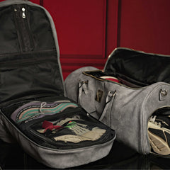 Grey Tumbled Leather Signature Bag Set (Signature Backpack and Duffle Bag) - Wize - Z