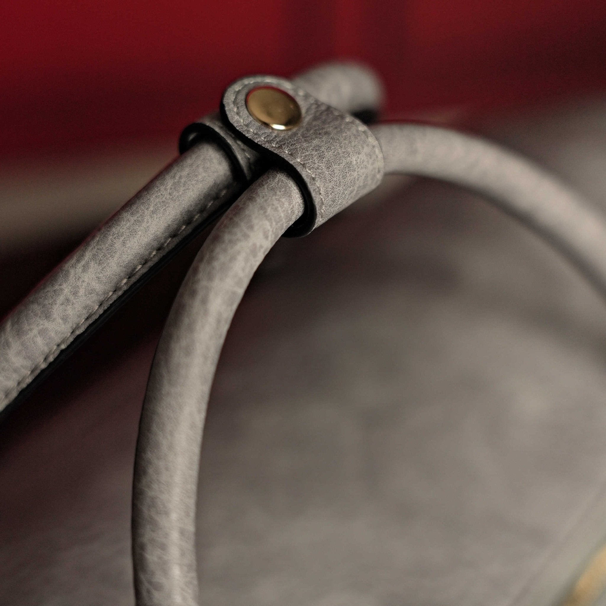 Grey Tumbled Leather Weekender Duffle Bag - Wize - Z