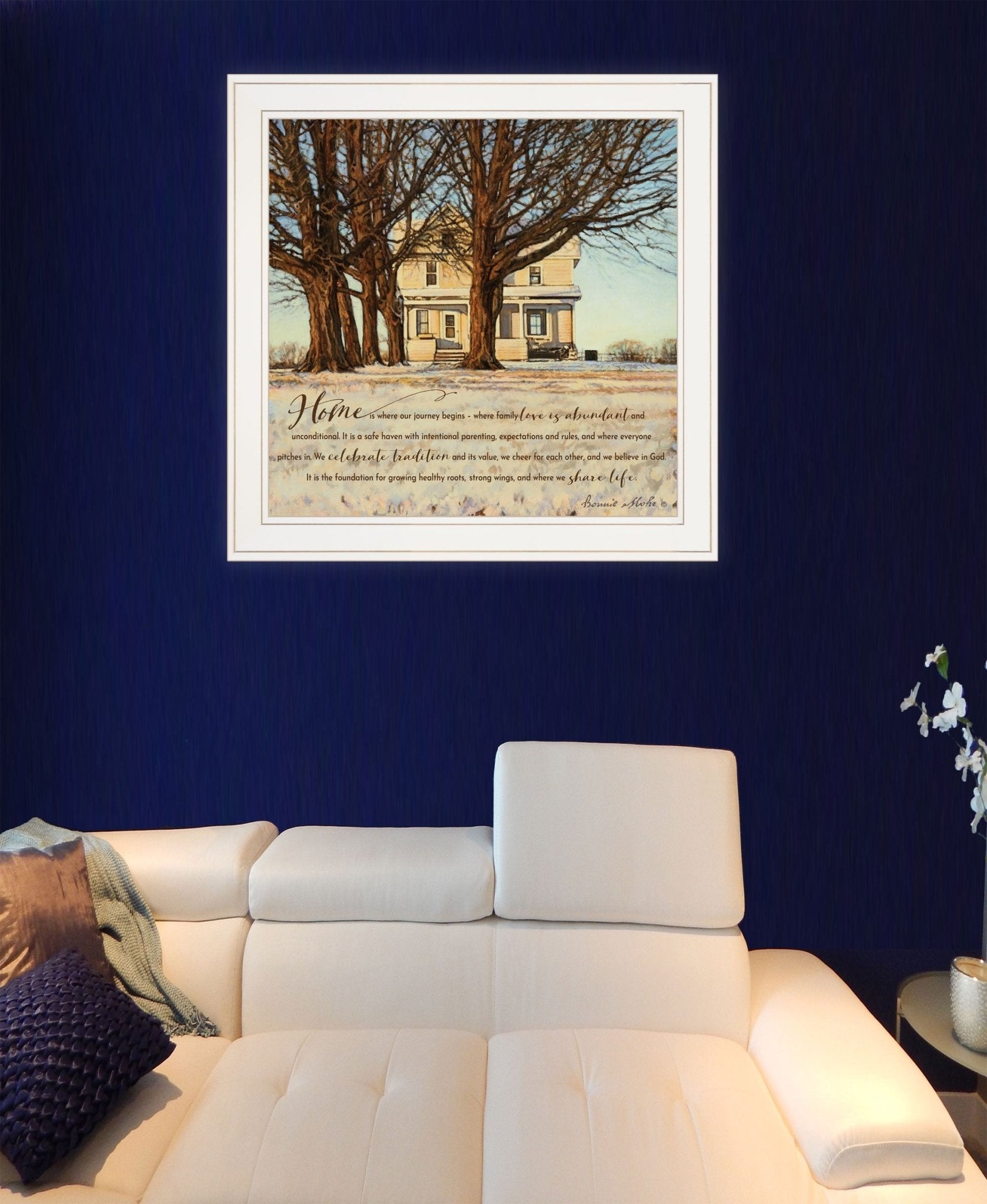 Home 1 White Framed Print Wall Art - Wize - Z