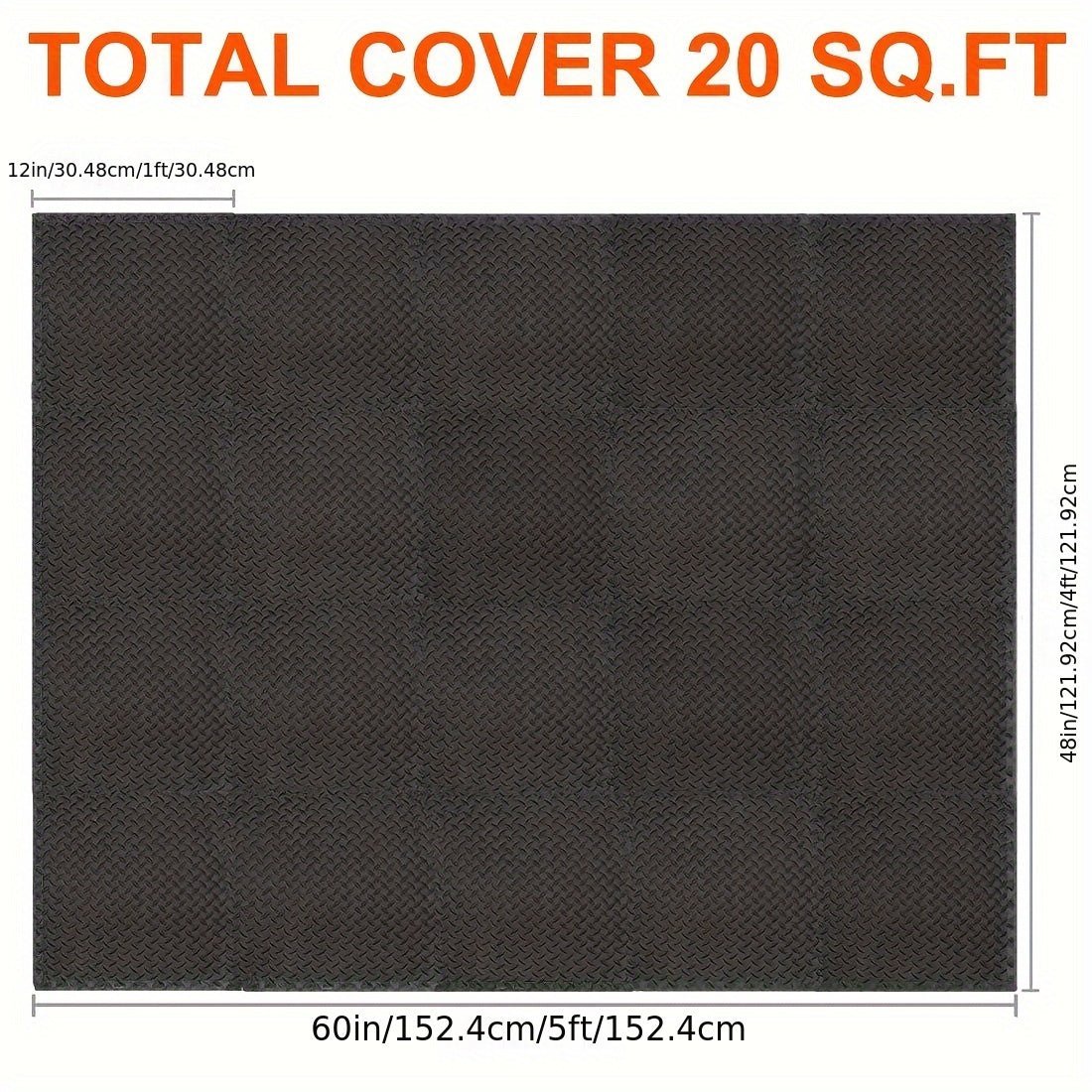 Interlocking Fitness Mats 20pcs Black EVA Interlocking Fitness Mats - Wize - Z