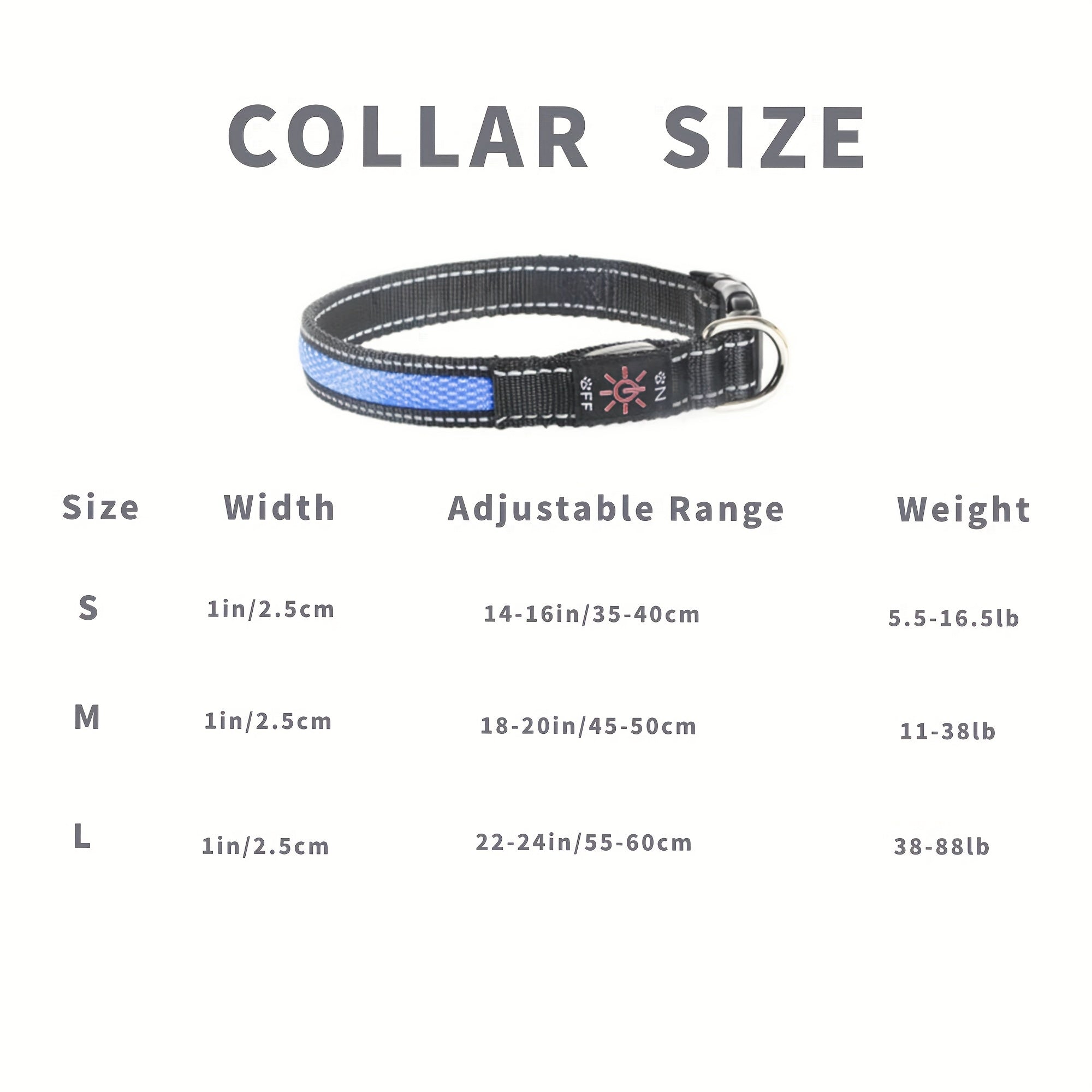 LED Dog Collar, Light Up Dog Collar, USB Rechargeable, Adjustable Comfortable Soft Mesh Safety Dog Collar For Small, Medium, Large Dogs(Blue/ Green/ Pink/ Red/ Yellow) - Wize - Z