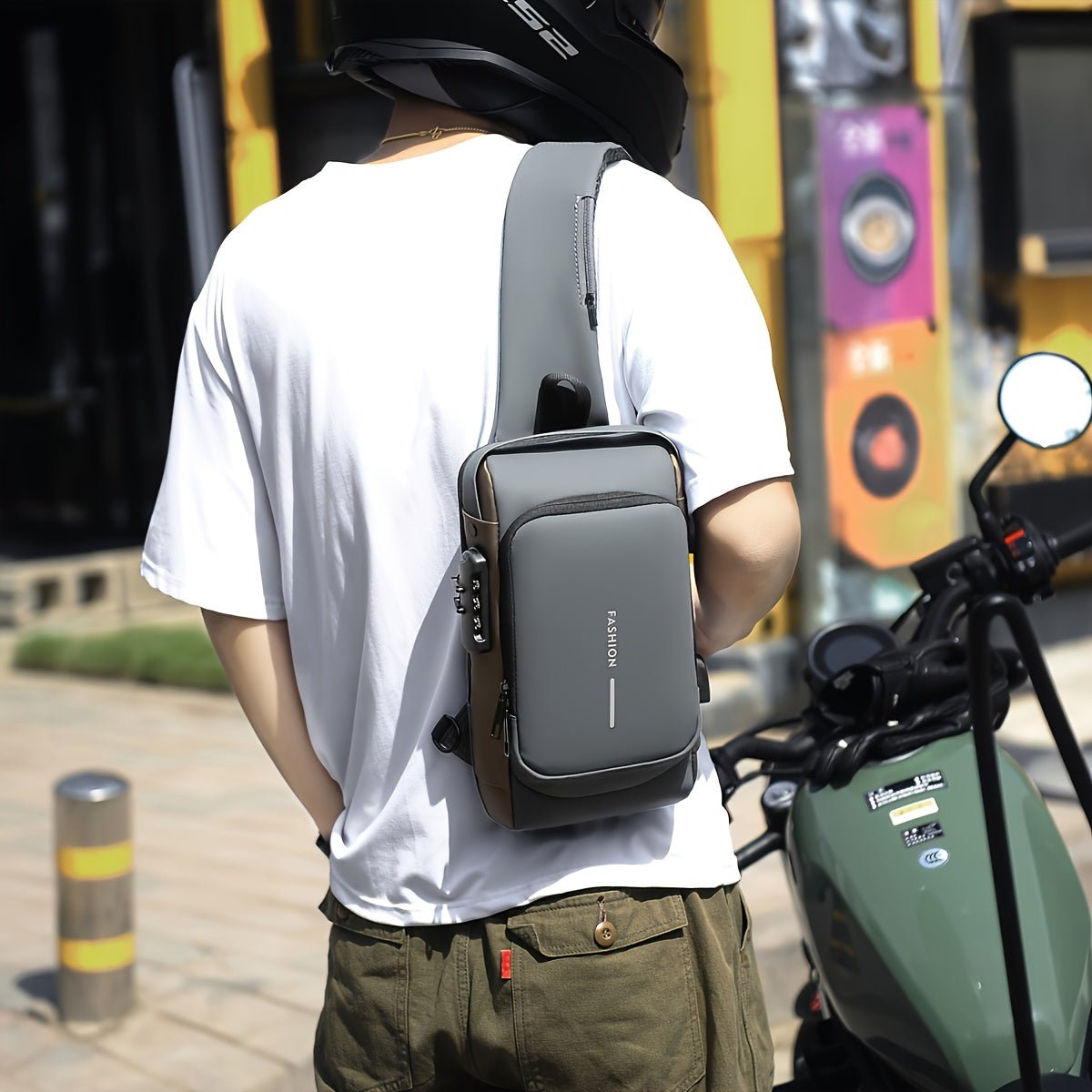 Lockable Crossbody Motorcycle Backpack - Wize - Z