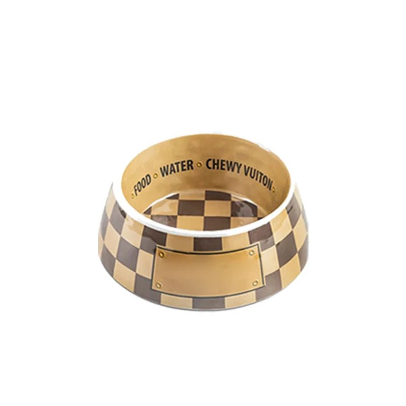 Luxury Stainless Steel Dog Bowls Non Slip Designer Pet Food Water Feeder Set Pet Bowls With Placemat - Wize - Z