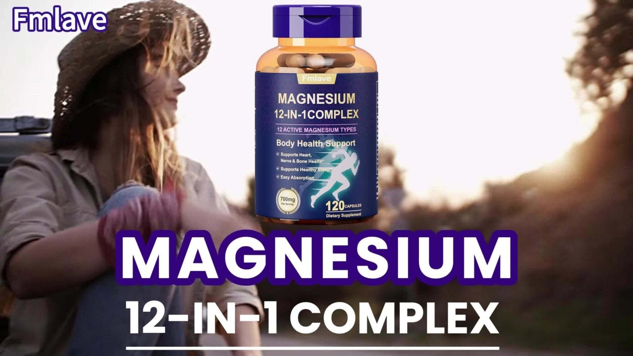 Mag Glycinate 12-in-1 Complex w/ Citrate, Malate, Carbonate - 120 Caps - Wize-Z