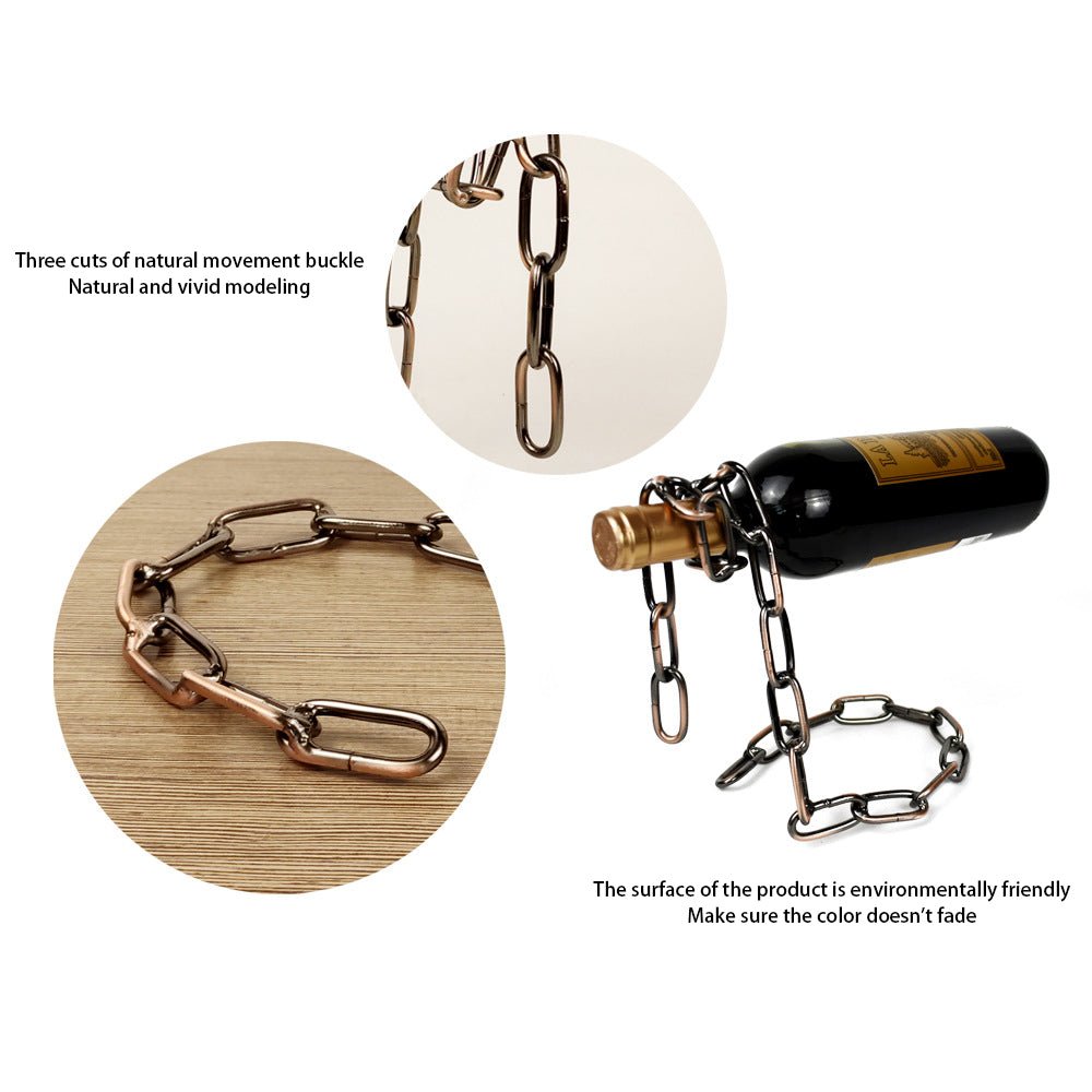 Magic Iron Chain Wine Bottle Holder - Wize - Z