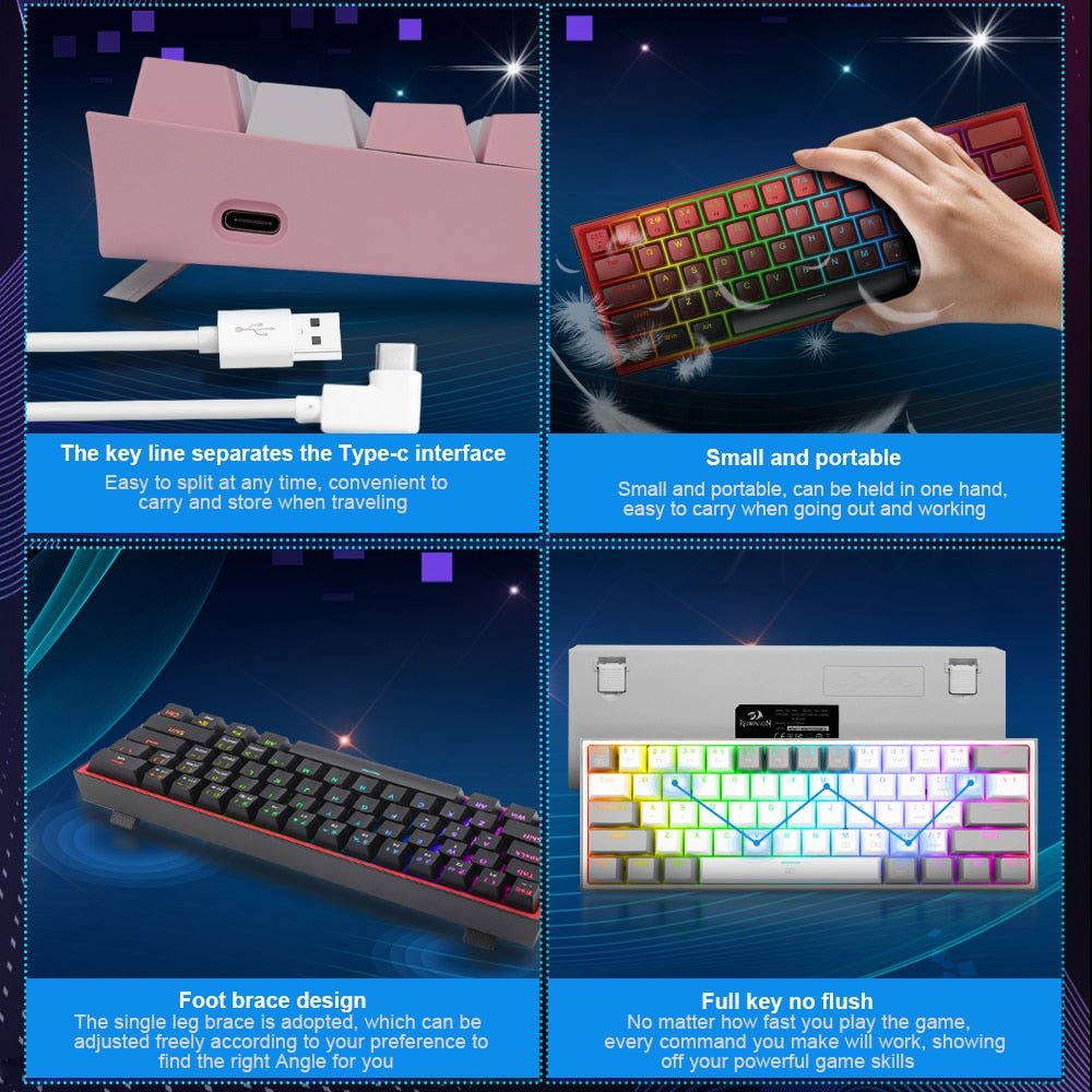 Mini Mechanical Gaming Wired Keyboard - Wize - Z