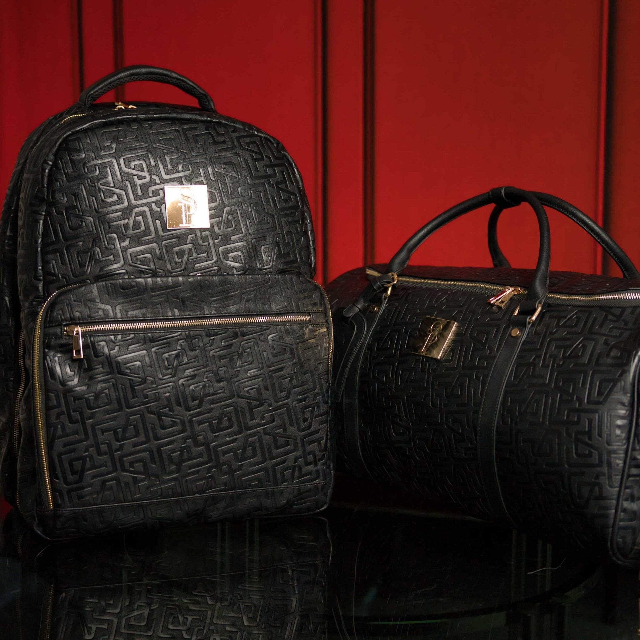 Monogram Leather 2 Bag Set (Commuter and Duffle) - Wize - Z