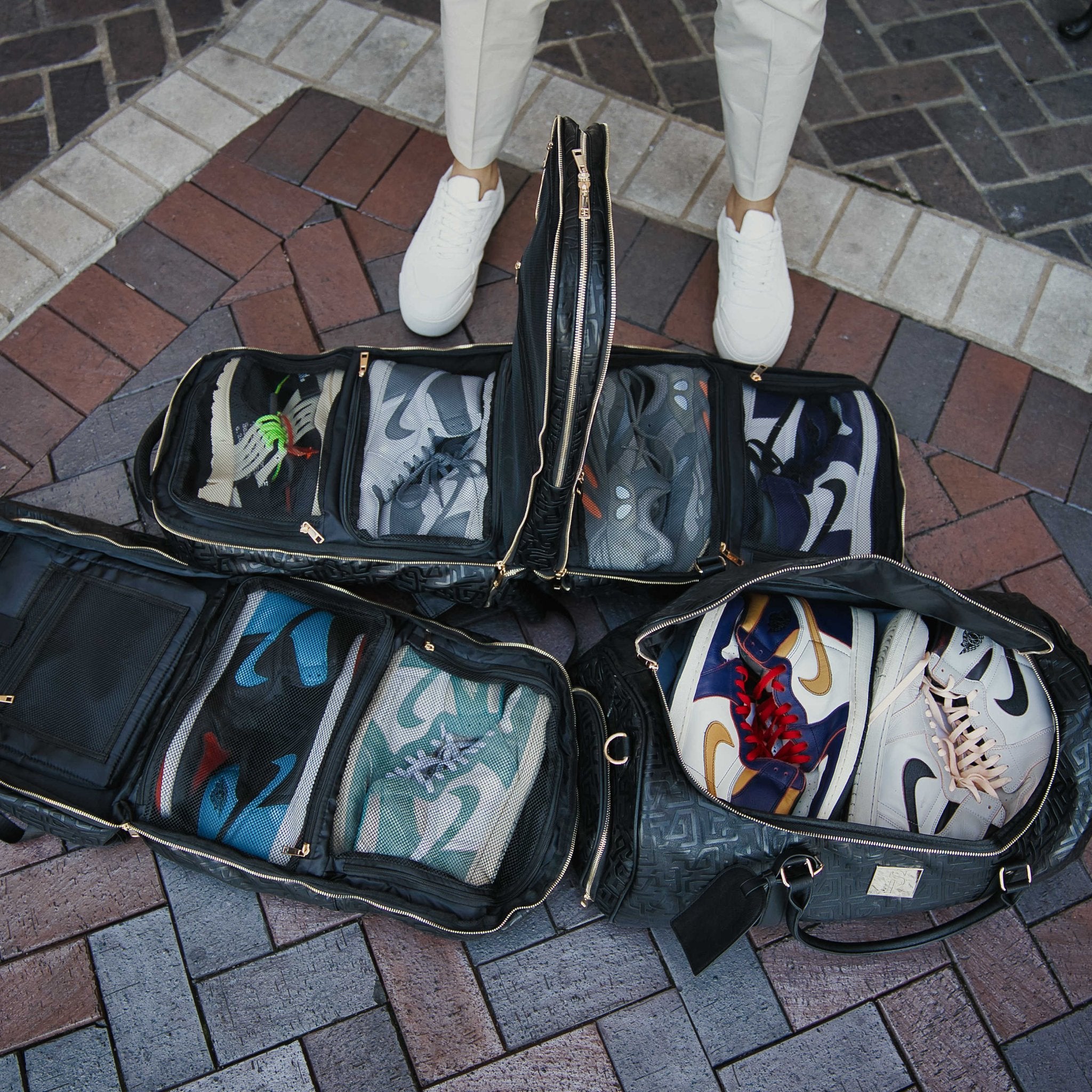 Monogram Leather 3 Bag Set (Signature Backpack, Commuter and Duffle Bag) - Wize - Z