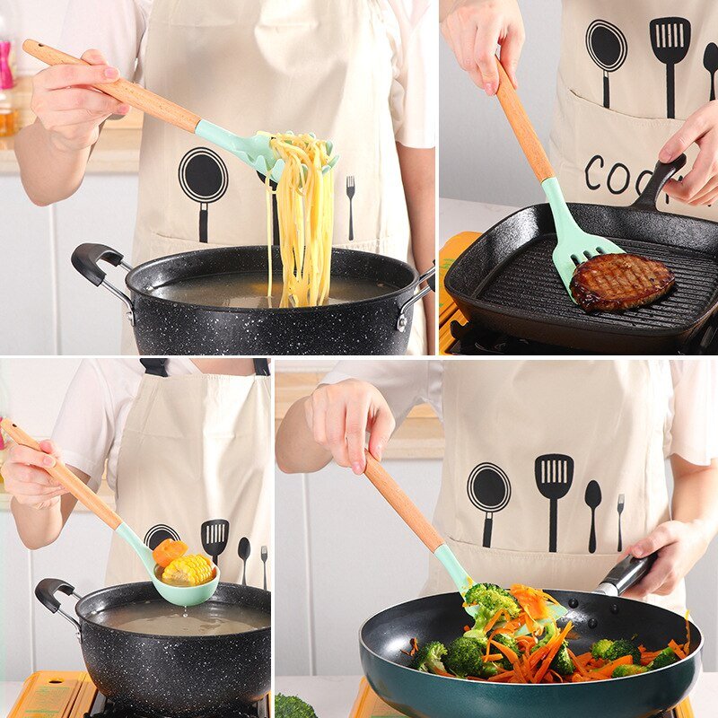 Non Stick Pot Spatula And Spoon - Wize - Z