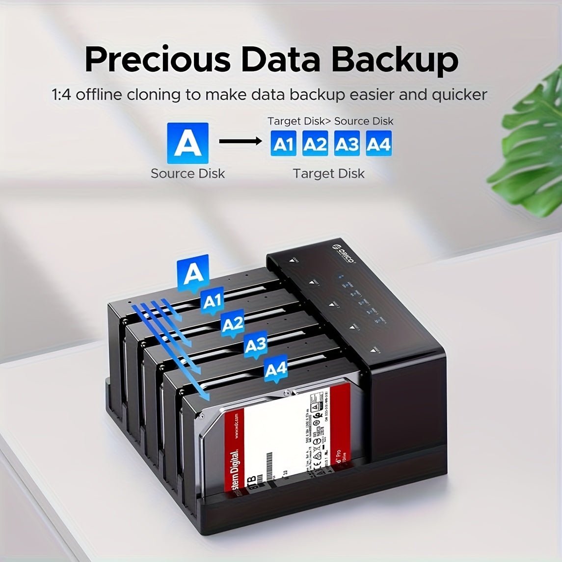 USB 3.0 5 Bay Hard Drive Docking Station with Offline Cloning 3.5 SATA - Wize-Z