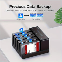 USB 3.0 5 Bay Hard Drive Docking Station with Offline Cloning 3.5 SATA - Wize-Z