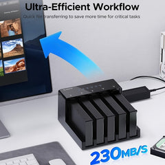 USB 3.0 5 Bay Hard Drive Docking Station with Offline Cloning 3.5 SATA - Wize-Z