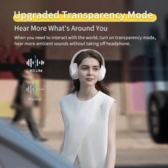 QCY H3 Lite ANC Wireless/Wired Headphones Bluetooth 5.3 Foldable Over Ear Headset HIFI Sound 60H Playtime Earphones Dual Connect - Wize - Z
