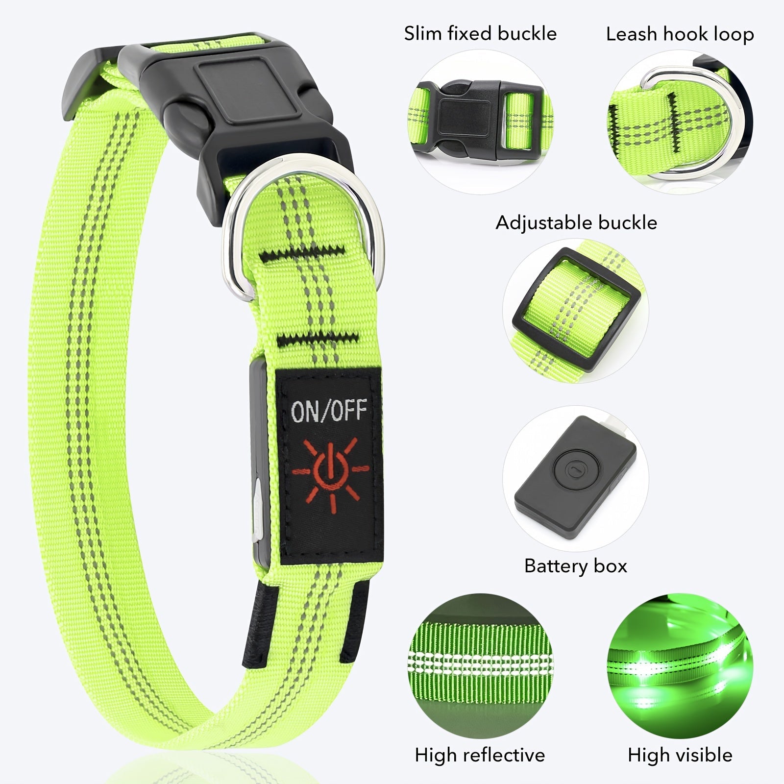 Rechargeable LED Dog Collar with USB - Powered Lighting - Wize - Z