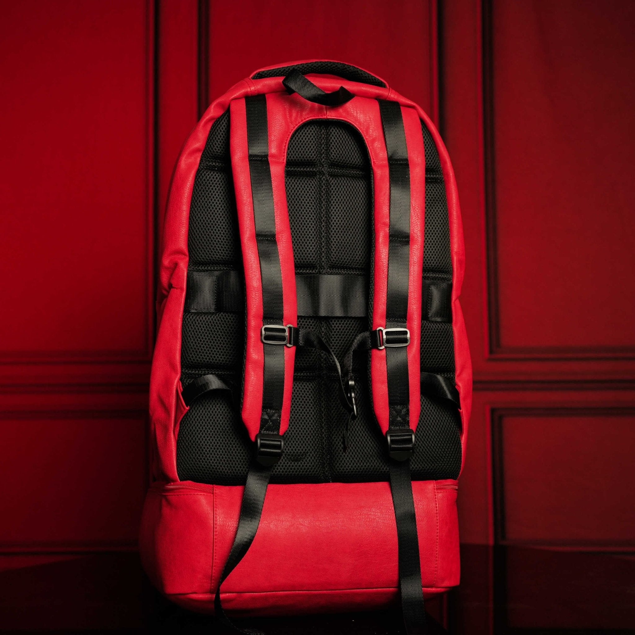 Red Leather Luxury Carry - On Patented Backpack (Only 300 Made) - Wize - Z