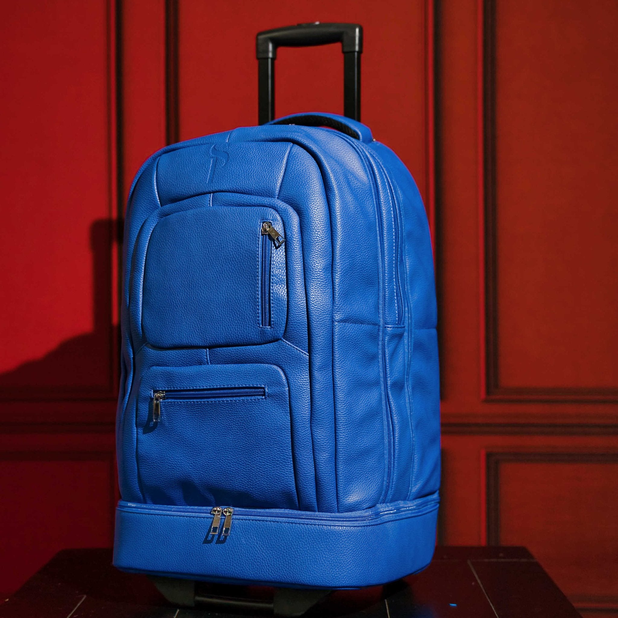 Royal Blue Leather Carry - On Roller Bag (Only 150 Made) - Wize - Z