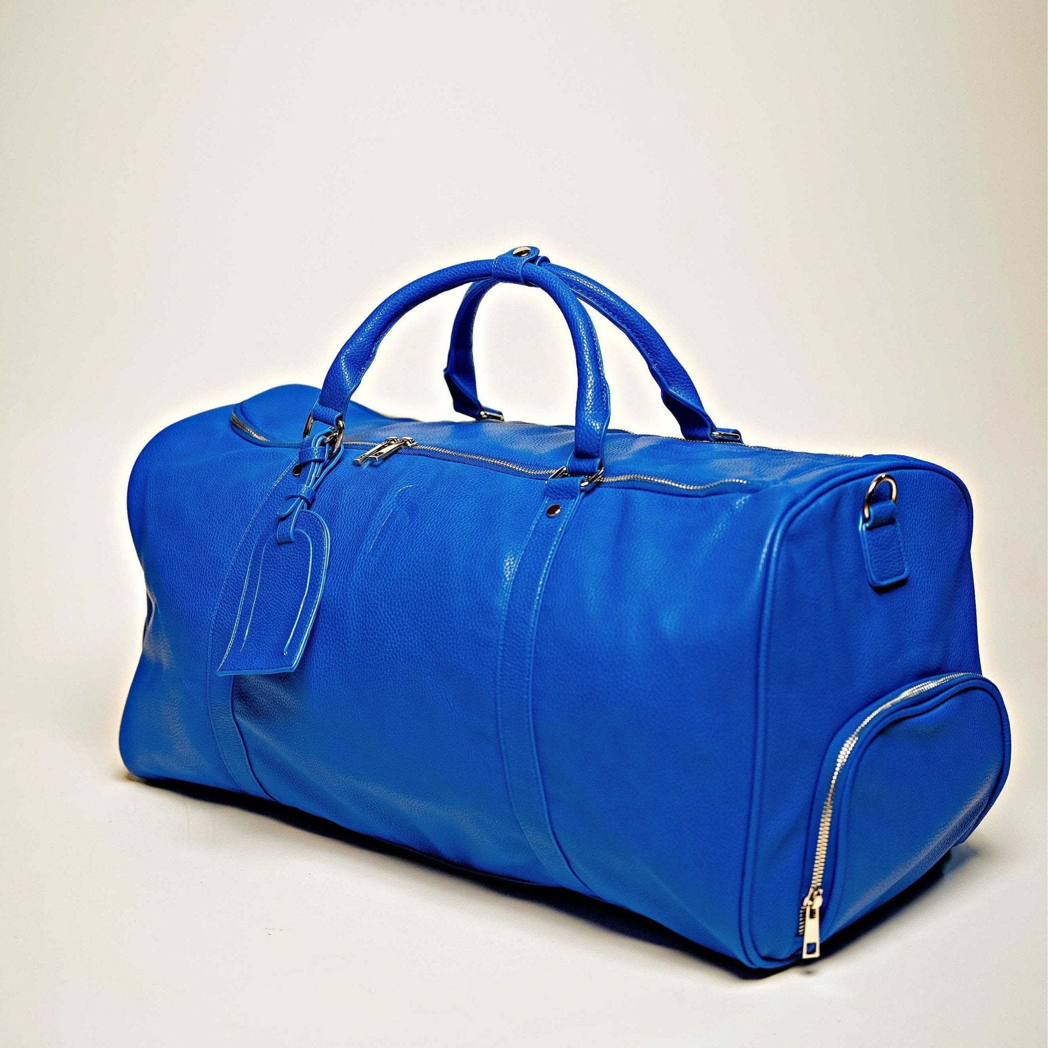 Royal Blue Leather Duffle Bag - Wize - Z