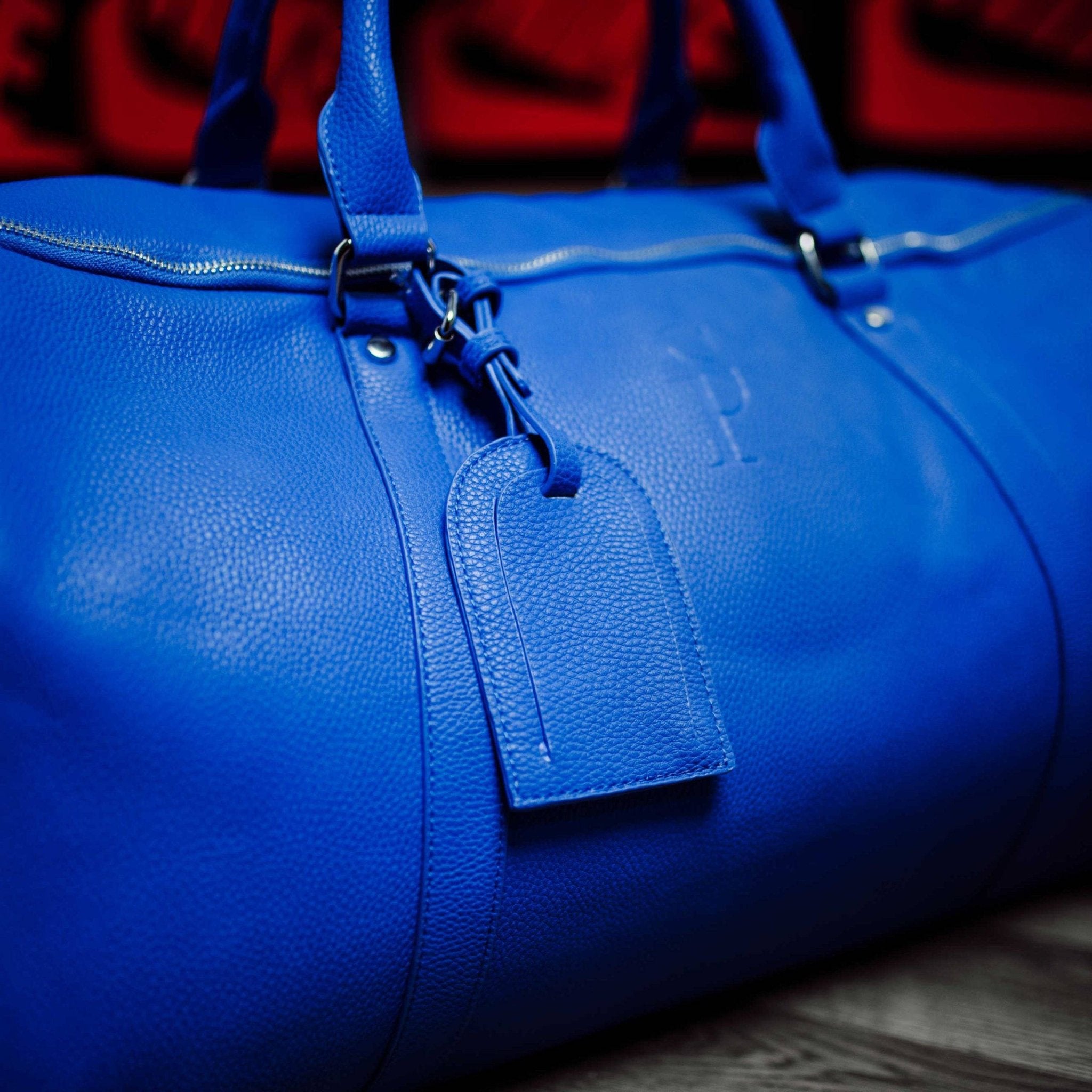 Royal Blue Leather Duffle Bag - Wize - Z