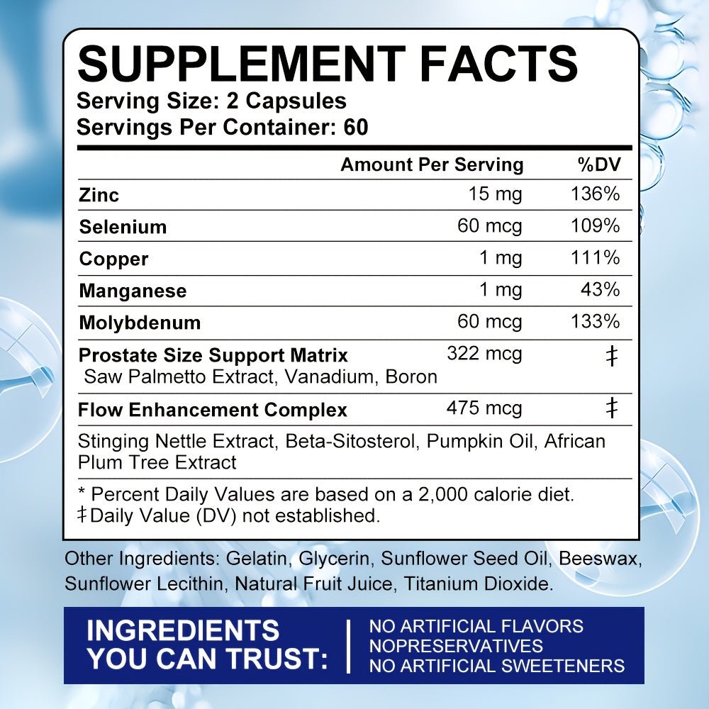 Saw Palmetto Supplement for Men: Prostate & Urinary Health, Energy Boost, Heart & Immune Support - Wize-Z