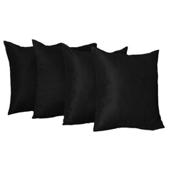 Set of Four 20" Black Fabric Throw Pillow Covers - Wize - Z