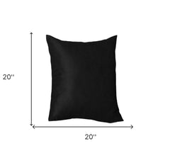 Set of Four 20" Black Fabric Throw Pillow Covers - Wize - Z