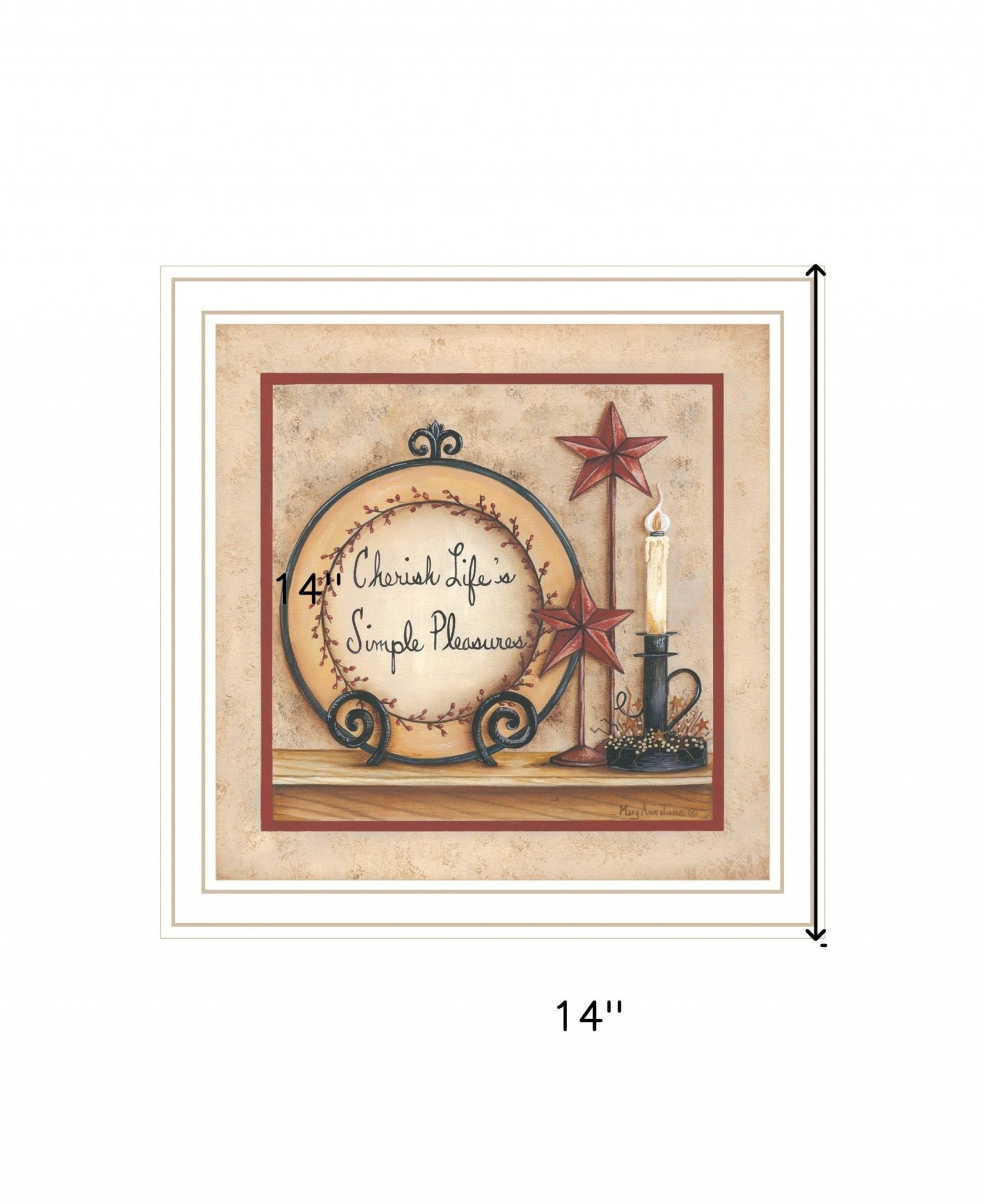 Simple Pleasures 4 White Framed Print Wall Art - Wize - Z