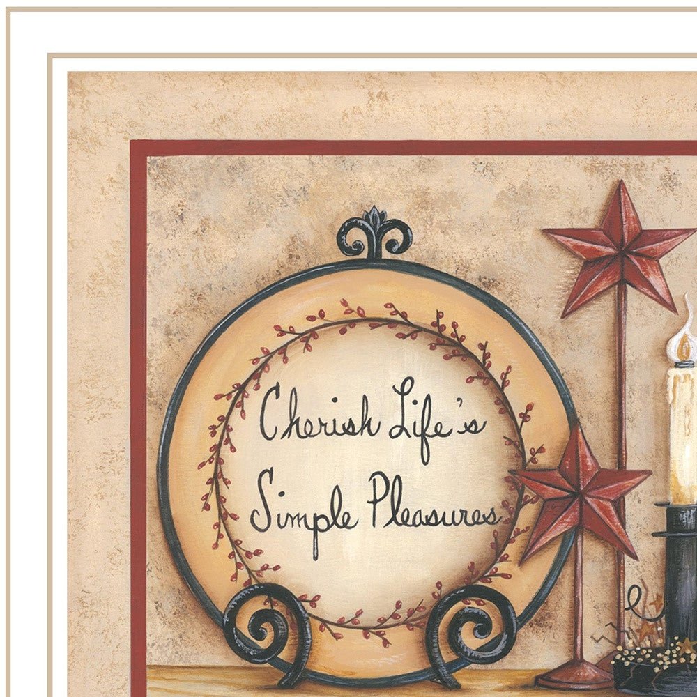 Simple Pleasures 4 White Framed Print Wall Art - Wize - Z