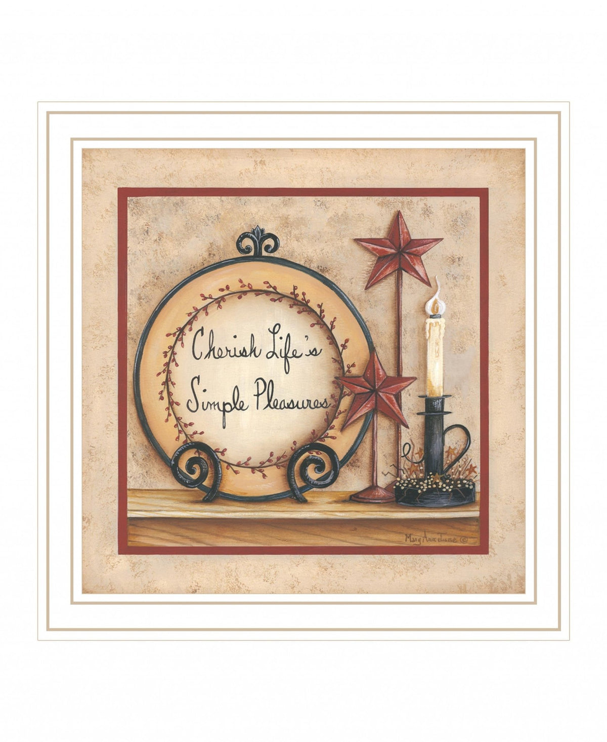 Simple Pleasures 4 White Framed Print Wall Art - Wize - Z