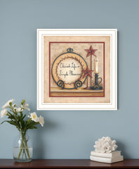 Simple Pleasures 4 White Framed Print Wall Art - Wize - Z