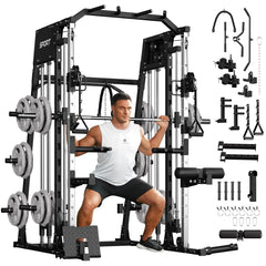 Smith Machine for Home Gym, Multifunctional Strength Training Power Cage - Wize - Z