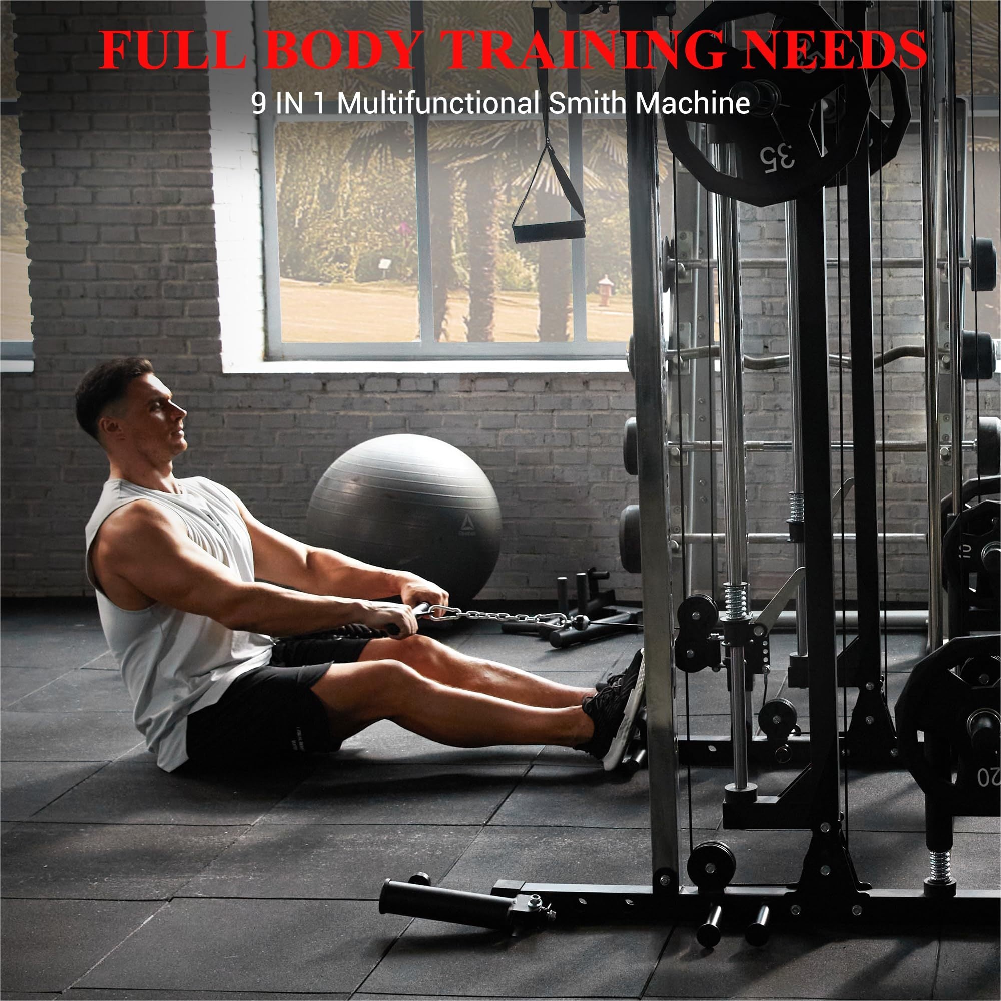 Smith Machine for Home Gym, Multifunctional Strength Training Power Cage - Wize - Z
