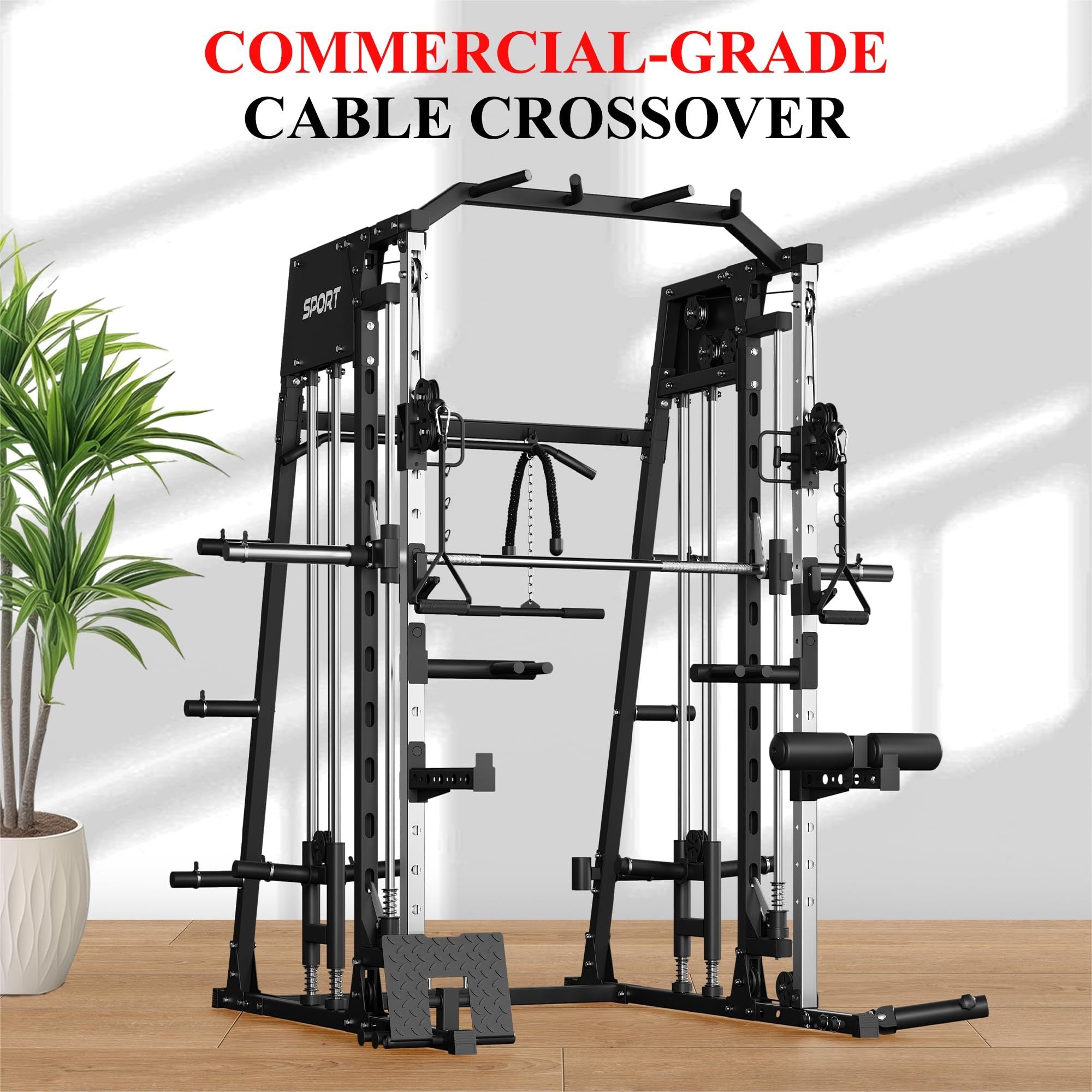 Smith Machine for Home Gym, Multifunctional Strength Training Power Cage - Wize - Z