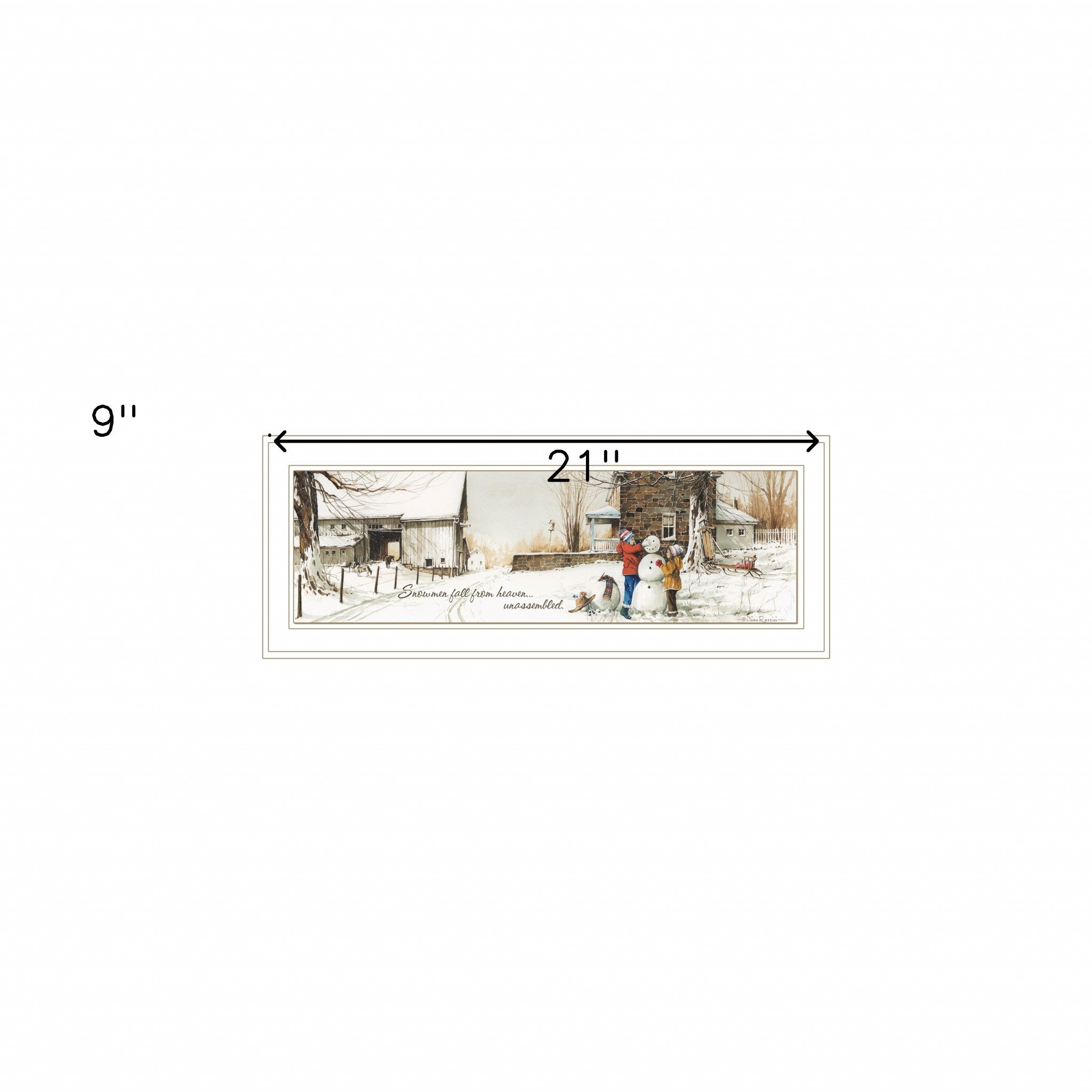 Snowmen from Heaven 2 White Framed Print Wall Art - Wize - Z