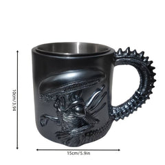 Alien-Themed Stainless Steel Tumbler – Skull & Skeletal Design, Ideal Gift for Sci-Fi Fans, Multipurpose Cup - Wize-Z