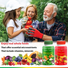 Superfood Fruit & Veggie Capsules - Complete Food Supplement for All - 90 Fruit + 90 Veg Capsules - Wize-Z