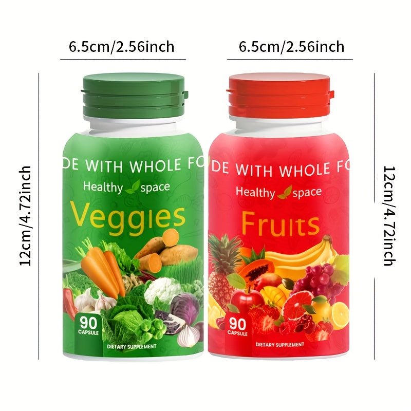 Superfood Fruit & Veggie Capsules - Complete Food Supplement for All - 90 Fruit + 90 Veg Capsules - Wize-Z